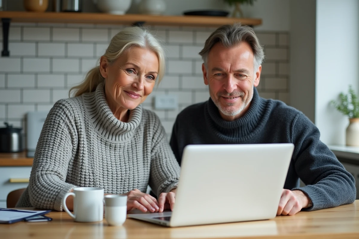 Couple consultant le site des impôts en ligne pour comprendre les démarches suite à la suppression de l'annexe 2044 EB