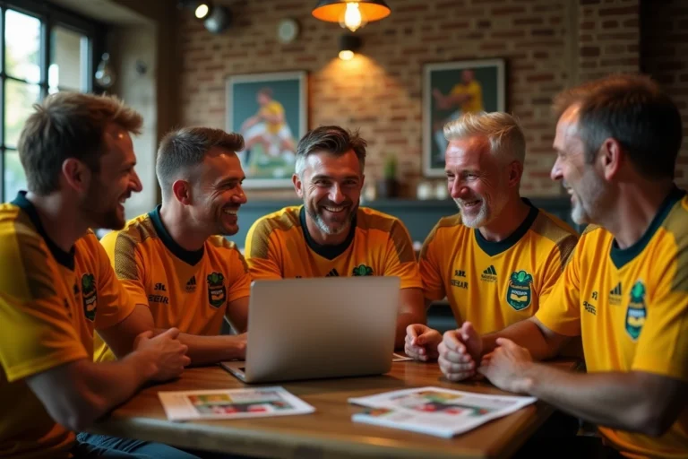 Supporters du Stade Montois réunis dans une brasserie autour d'un forum de rugby en ligne